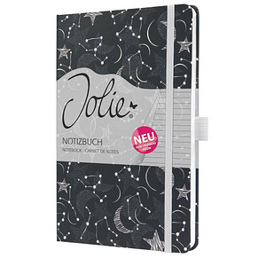 SIGEL Notizbuch JOLIE DIN A5 liniert, schwarz Hardcover 174 Seiten, 1 St.