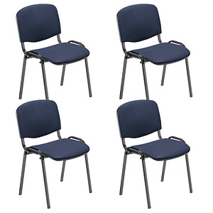 Nowy Styl Besucherstühle Iso blau, schwarz Kunstleder, 4 St.