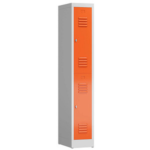 ClassiX Spind feuerrot, lichtgrau X-520214, 2 Schließfächer 31,0 x 50,0 x 180,0 cm