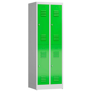 ClassiX Spind gelbgrün, lichtgrau X-520225, 4 Schließfächer 59,0 x 50,0 x 180,0 cm