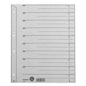 LEITZ Trennblätter 1654 DIN A4 1-0 grau, 200 g/qm, 100 St.