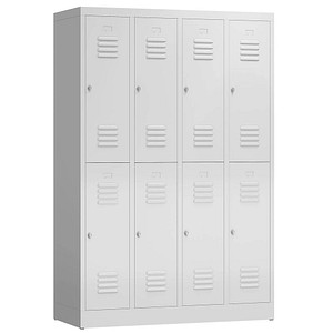 ClassiX Spind lichtgrau X-520240, 8 Schließfächer 118,5 x 50,0 x 180,0 cm