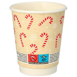 PAPSTAR Einweg-Trinkbecher Candy Canes mehrfarbig 0,2 ml, 20 St.