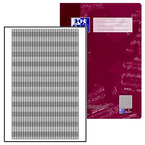 OXFORD Notenheft Lineatur 14 Notenlineatur mit Hilfslinien DIN A4 ohne Rand, 8 Blatt