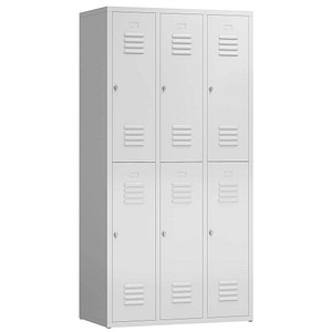 ClassiX Spind lichtgrau X-520230, 6 Schließfächer 87,0 x 50,0 x 180,0 cm