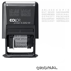 COLOP Textstempel Printer S 220/W N selbstfärbend schwarz ohne Logo, 1 St.