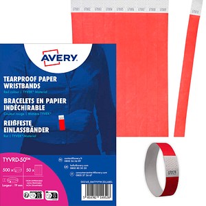 AVERY Zweckform Eintrittsbänder rot, 500 St.
