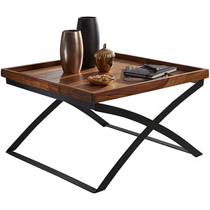 WOHNLING Couchtisch quadratisch Massivholz sheesham 63,0 x 63,0 x 39,0 cm, 1 St.