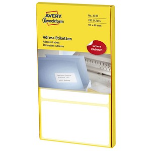 AVERY Zweckform Adressetiketten 3345 weiß 95,0 x 48,0 mm, 282 Etiketten