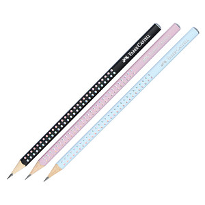 FABER-CASTELL Sparkle New Harmony Bleistifte B rose shadows, sky blue, schwarz, 3 St.