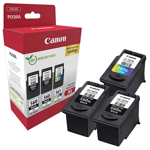 Canon PG-560XLx2/CL-561XL  schwarz, color Druckköpfe, 3er-Set