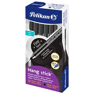 Pelikan Kugelschreiber Hang stick® transparent, Schreibfarbe: schwarz, 12 St.