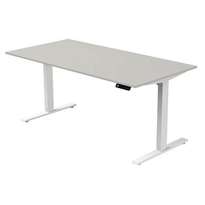 Kerkmann Move 3 elektrisch höhenverstellbarer Schreibtisch lichtgrau rechteckig, T-Fuß-Gestell weiß 160,0 x 80,0 cm