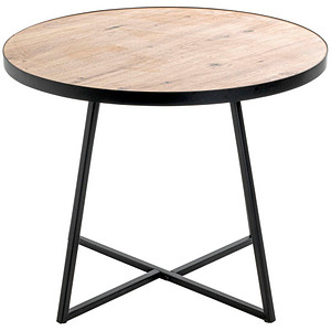 HAKU Möbel Beistelltisch rund MDF-Platte bergen-eiche 60,0 x 60,0 x 48,0 cm, 1 St.
