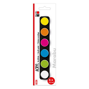 Marabu Neon Acrylfarben farbsortiert, 6 St.