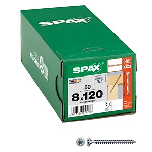 SPAX® Holzbauschrauben T40 Senkkopf WIROX 1201010801205 8 mm x 120 mm, 50 St.
