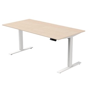Kerkmann Move 3 elektrisch höhenverstellbarer Schreibtisch ahorn rechteckig, T-Fuß-Gestell weiß 160,0 x 80,0 cm