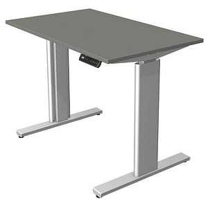 Kerkmann Move 3 tube elektrisch höhenverstellbarer Schreibtisch grafit rechteckig, T-Fuß-Gestell silber 100,0 x 60,0 cm