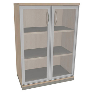 fm Aktenschrank Sidney, 4260267328859 akazie, Acrylglas klar 2 Fachböden 80,0 x 44,2 x 113,3 cm