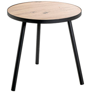 HAKU Möbel Beistelltisch rund MDF-Platte bergen-eiche 50,0 x 50,0 x 52,0 cm, 1 St.