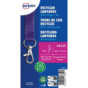 AVERY Zweckform Lanyards 4842P, Karabiner, lila, 10 St.