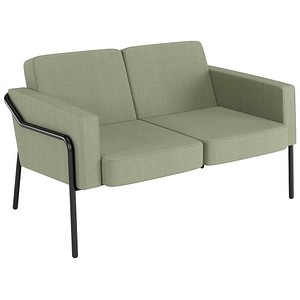 meet powered by PAPERFLOW 2-Sitzer Sofa MEDSO L Klassik grün schwarz Stoff 125,0 x 74,7 x 74,0 cm, 1 St.