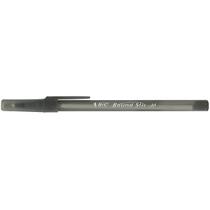BIC Kugelschreiber Round Stic Simply schwarz/transparent, Schreibfarbe: schwarz, 60 St.