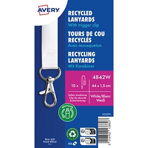 AVERY Zweckform Lanyards 4842W, Karabiner, weiß, 10 St.