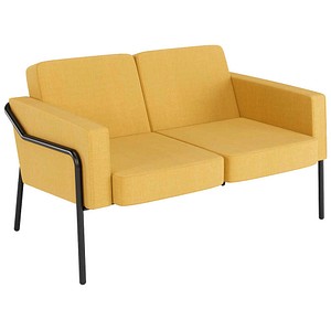 meet powered by PAPERFLOW 2-Sitzer Sofa MEDSO L Klassik gelb schwarz Stoff 125,0 x 74,7 x 74,0 cm, 1 St.