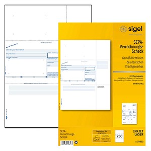 SIGEL SEPA-Verrechnungsscheck Bankformulare ZV532, 250 Blatt
