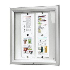 Showdown® Displays Schaukasten T silber 6x DIN A4 80,5 x 4,7 x 76,0 cm, 1 St.