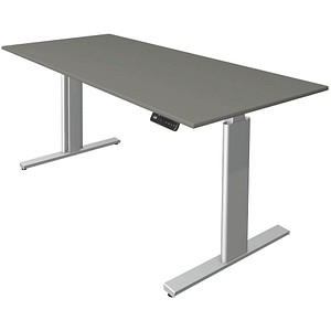 Kerkmann Move 3 tube elektrisch höhenverstellbarer Schreibtisch grafit rechteckig, T-Fuß-Gestell silber 180,0 x 80,0 cm