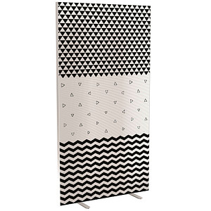 PAPERFLOW Trennwand easyScreen Black & White, 60437 bunt 94,0 x 173,4 cm, 1 St.