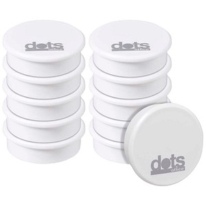 dots Magnete weiß, Kunststoff Ø 3,8 cm, 10 St.