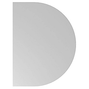HAMMERBACHER Anbautisch höhenverstellbar Prokura lichtgrau, silber halbrund 60,0 x 80,0 x 65,5 - 82,5 cm