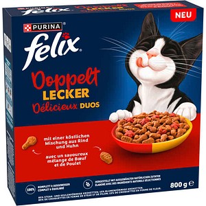 felix® Katzen-Trockenfutter Doppelt Lecker mit Rind und  Huhn 800,0 g