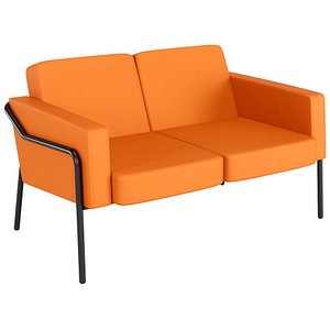 meet powered by PAPERFLOW 2-Sitzer Sofa MEDSO L Klassik orange schwarz Kunstleder 125,0 x 74,7 x 74,0 cm, 1 St.