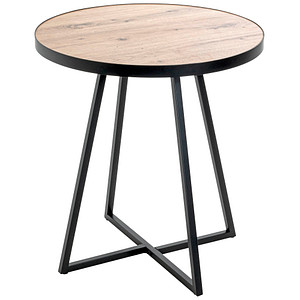 HAKU Möbel Beistelltisch rund MDF-Platte bergen-eiche 48,0 x 48,0 x 52,0 cm, 1 St.