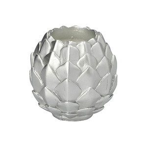STARPAK Kugelkerze Pine Cone silber, 1 St.
