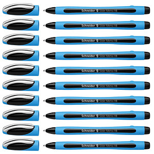 Schneider Kugelschreiber Slider Memo hellblau/schwarz, Schreibfarbe: schwarz, 10 St.