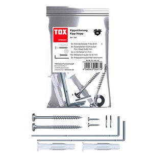 TOX Kipp Stopp 01160132 Möbel-Kippsicherung-Set, 48-teilig