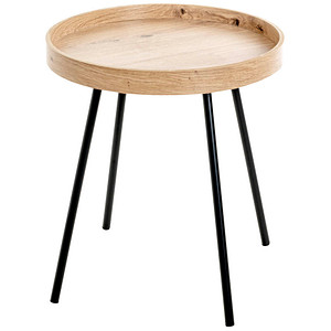 HAKU Möbel Beistelltisch rund MDF-Platte eiche 40,0 x 40,0 x 45,0 cm, 1 St.