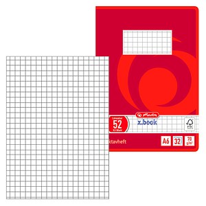 herlitz Schulheft Lineatur 52 kariert A6 ohne Rand, 32 Blatt, 1 St.