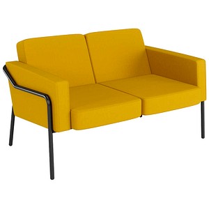 meet powered by PAPERFLOW 2-Sitzer Sofa MEDSO L Klassik Outdoor gelb schwarz Kunststoff 125,0 x 74,7 x 74,0 cm, 1 St.