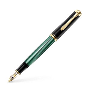 Pelikan Souverän M400 Kolbenfüller schwarz/grün/gold B (breit), 1 St.