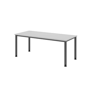 HAMMERBACHER HS19 höhenverstellbarer Schreibtisch lichtgrau rechteckig, 4-Fuß-Gestell grau 180,0 x 80,0 cm