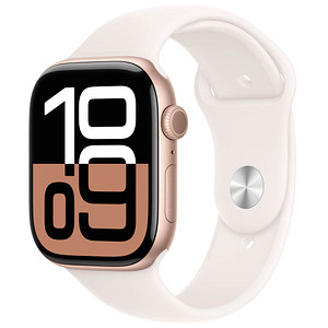 Apple Watch Series 10 46 mm Aluminium (GPS) Sportarmband S/M  blassrosa, roségold