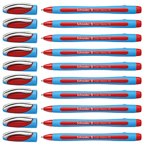 Schneider Kugelschreiber Slider Memo hellblau/rot, Schreibfarbe: rot, 10 St.