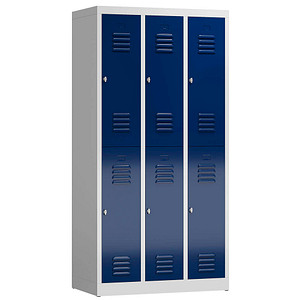 ClassiX Spind enzianblau, lichtgrau X-520231, 6 Schließfächer 87,0 x 50,0 x 180,0 cm