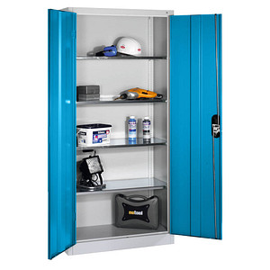 CP Stahlschrank 08920-00 S10096 lichtblau, lichtgrau 4 Fachböden 93,0 x 40,0 x 195,0 cm, aufgebaut, 1 St.